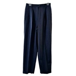 Lauren Ralph Lauren Blue Pinstriped Wool Pants Size 10